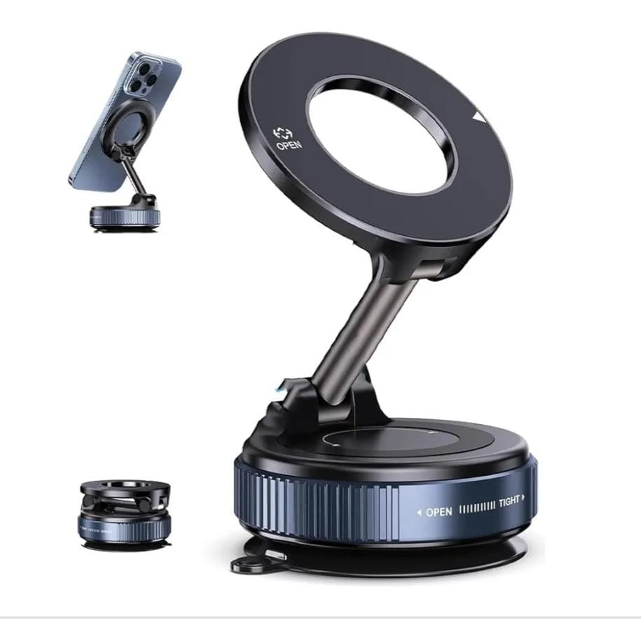 Foldable Magnetic Car Phone Holder | 360° Rotating Suction Mount, Universal